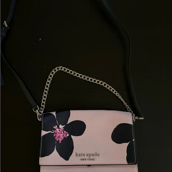 KATE SPADE CONVERTIBLE GRAND FLORA CROSSBODY CHAIN PINK - Picture 1 of 5